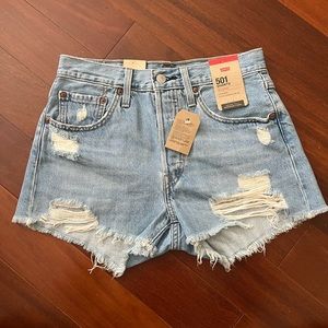 Levi’s 501 ripped jean shorts